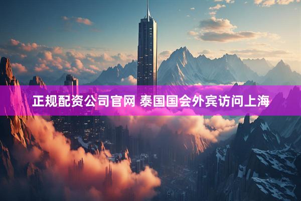 正规配资公司官网 泰国国会外宾访问上海